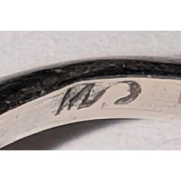 925 Sterling Silver Marcasite Celestial Star Crescent Moon Ring Sz 8 Adjustable - Picture 6 of 6